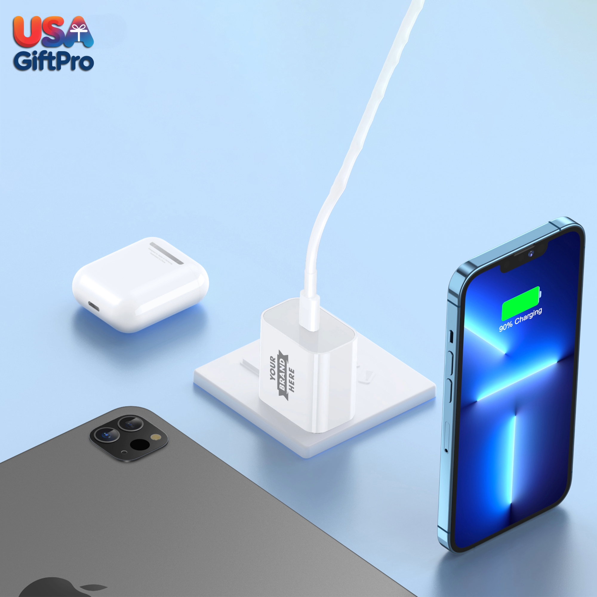 Essential Charging Set – Customizable 20W Wall Charger & 65W USB-C to C Cable