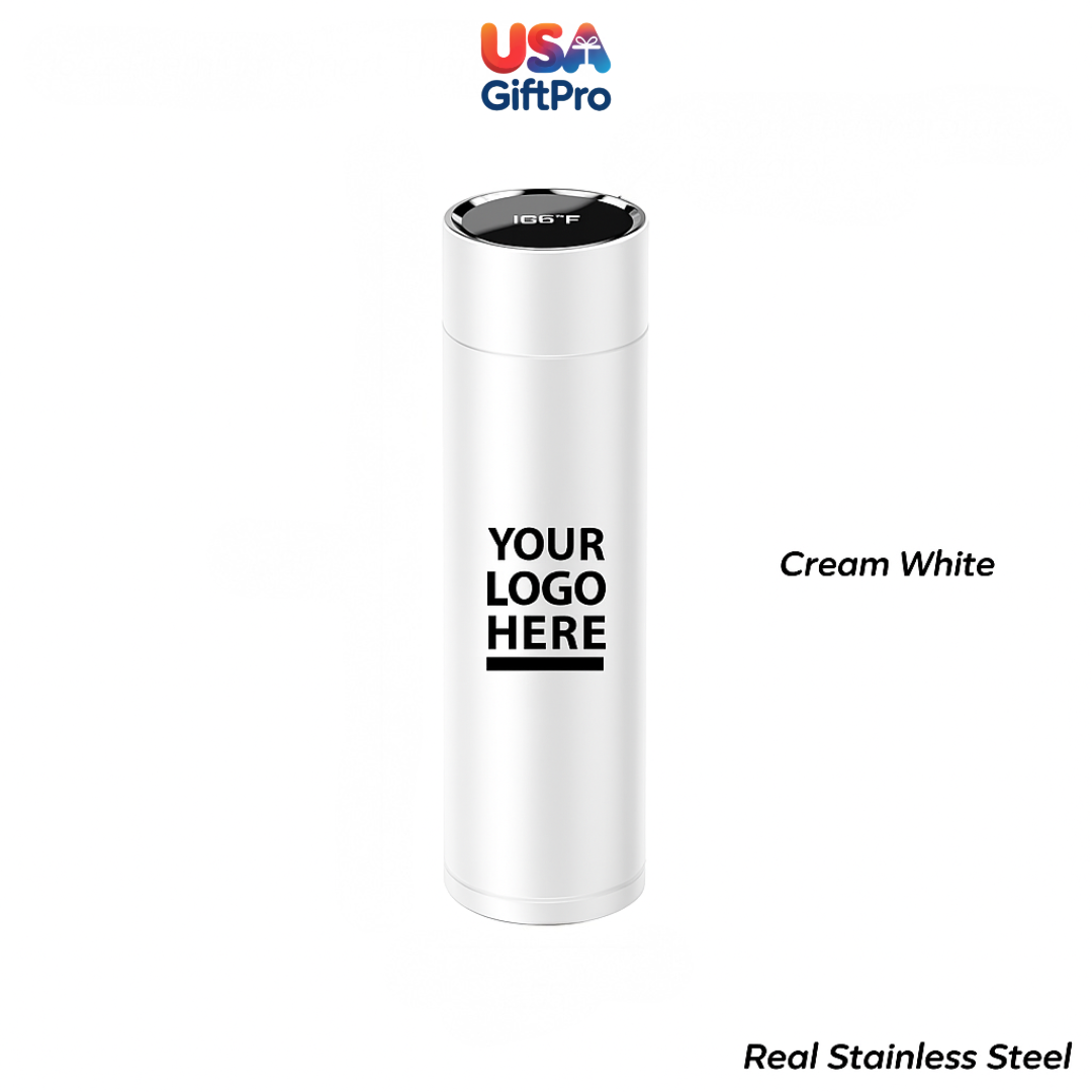 Premium 16oz Smart Thermos – Customizable Laser Engraved, Colorful Stainless Steel Travel Bottle