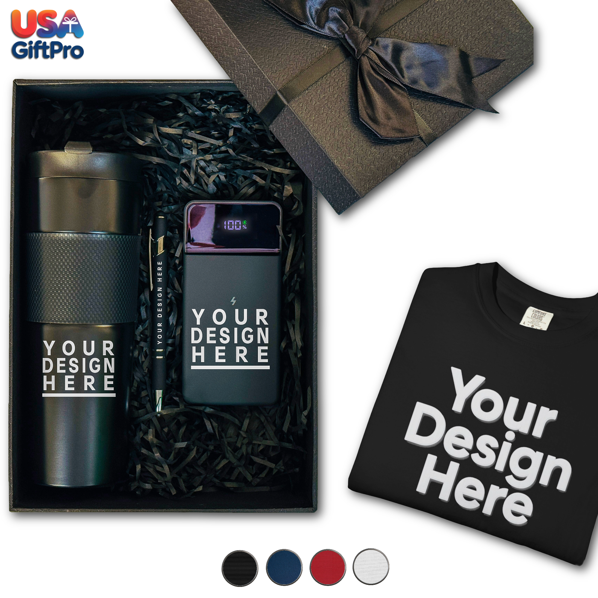 Corporate Logo Gift Box for Clients, Employee Appreciation Gift Box, Business Bulk Order Gift Box, Company Holiday Gift Box, CB-18
