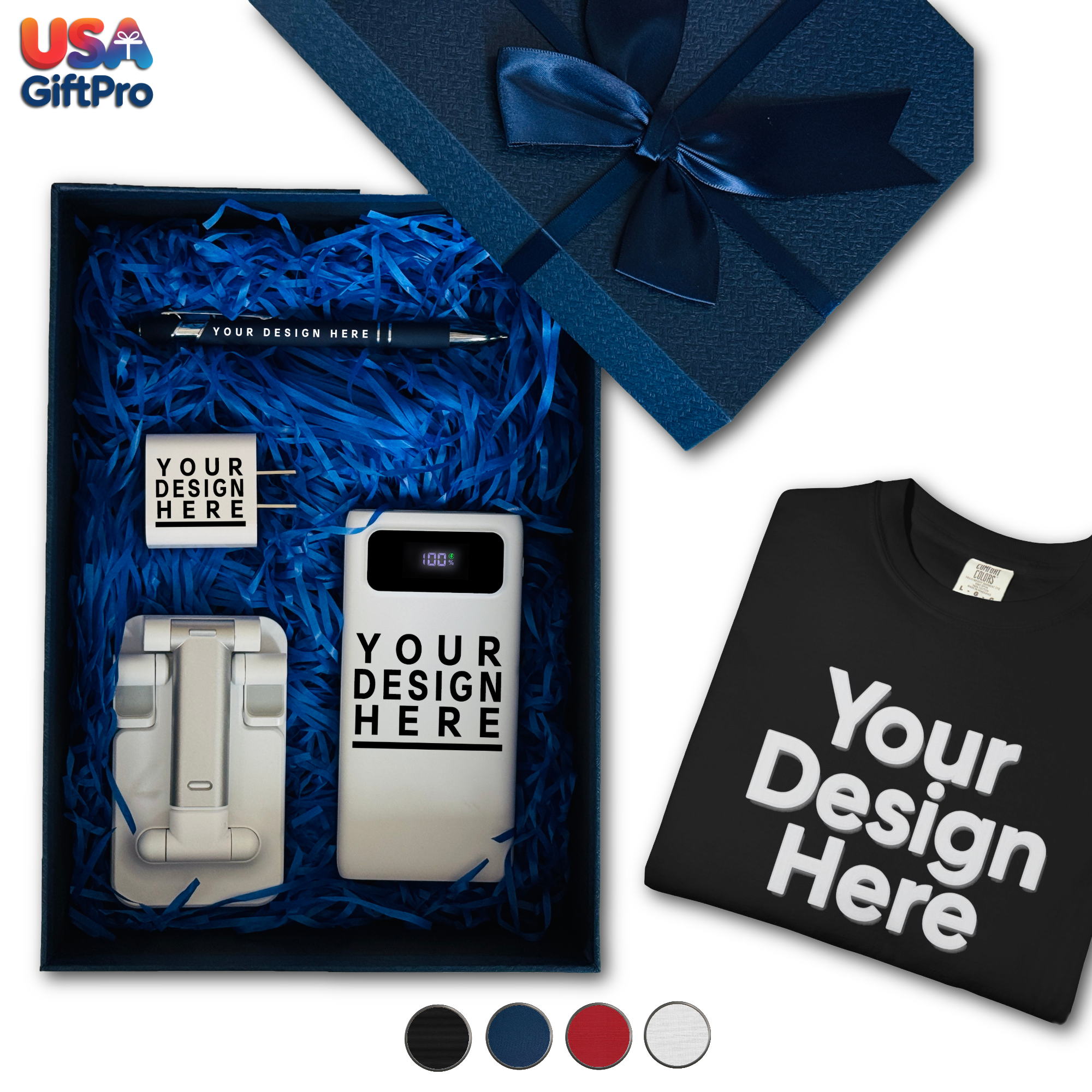 Corporate Logo Gift Box for Clients, Employee Appreciation Gift Box, Business Bulk Order Gift Box, Company Holiday Gift Box, CB-25