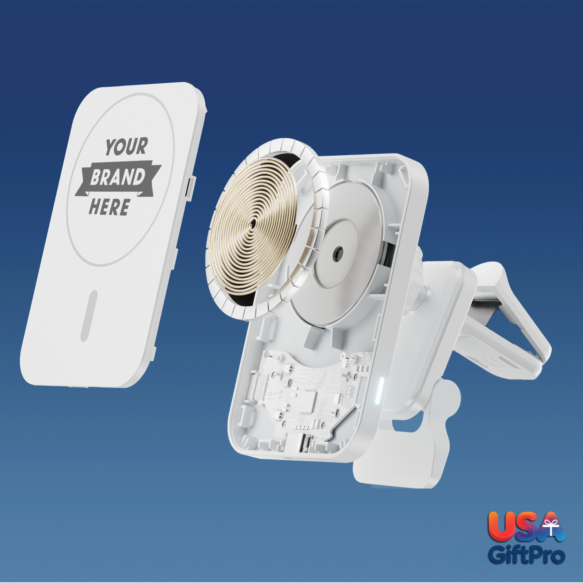 Customizable Magnetic Wireless Car Charger – Fast Charging & 360° Rotation