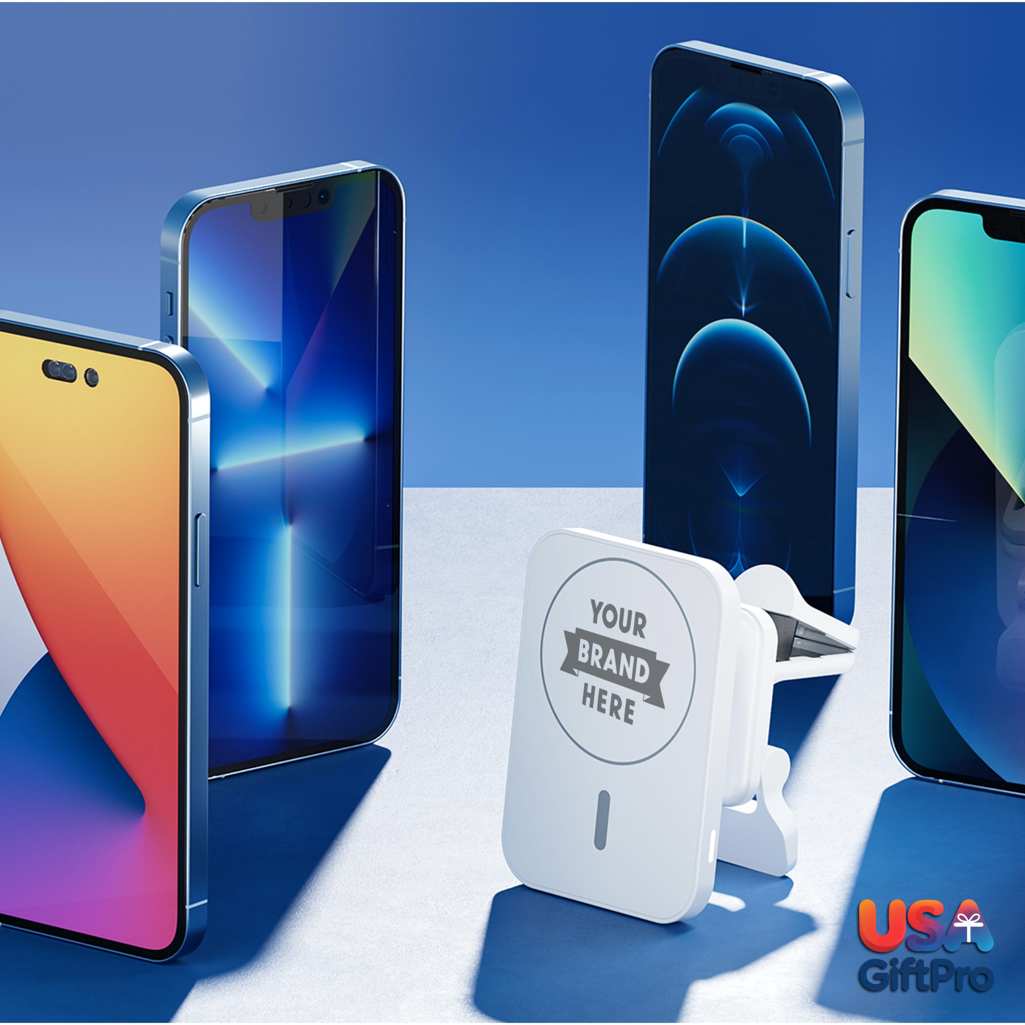 Customizable Magnetic Wireless Car Charger – Fast Charging & 360° Rotation