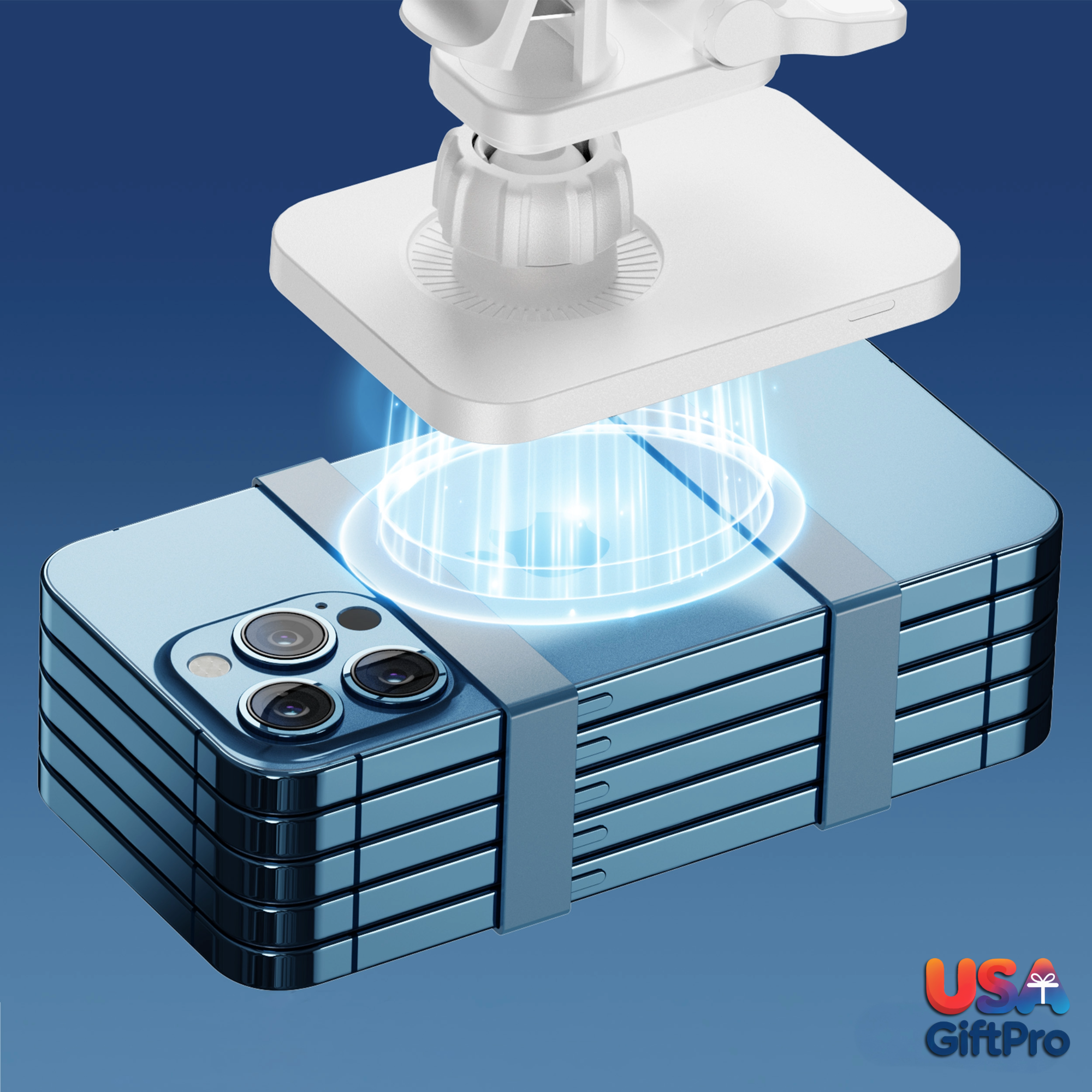 Customizable Magnetic Wireless Car Charger – Fast Charging & 360° Rotation