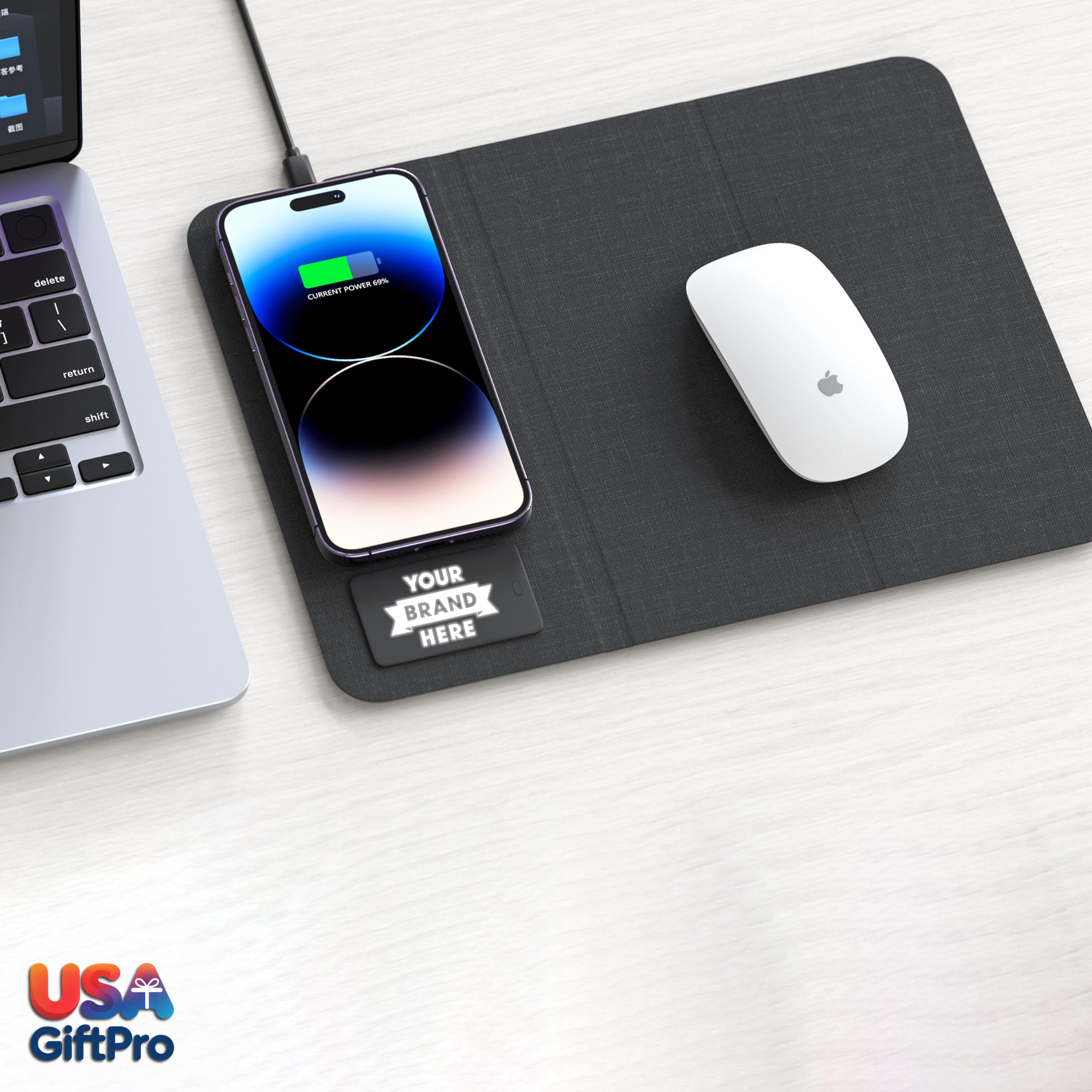 Customizable Foldable Wireless Charging Mouse Pad