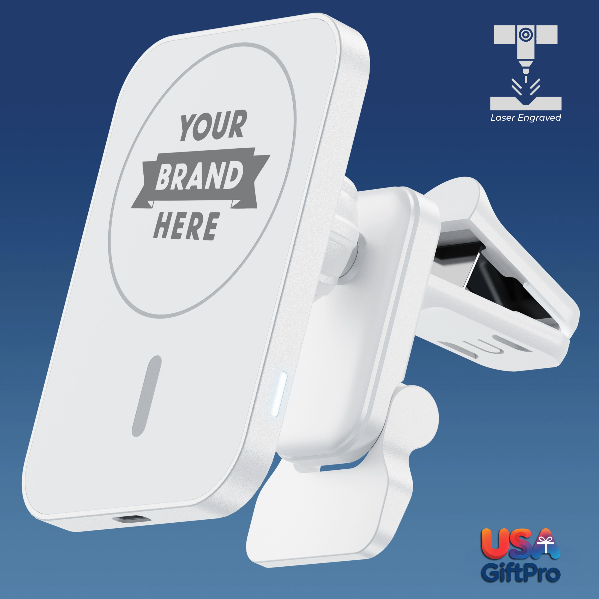 Customizable Magnetic Wireless Car Charger – Fast Charging & 360° Rotation