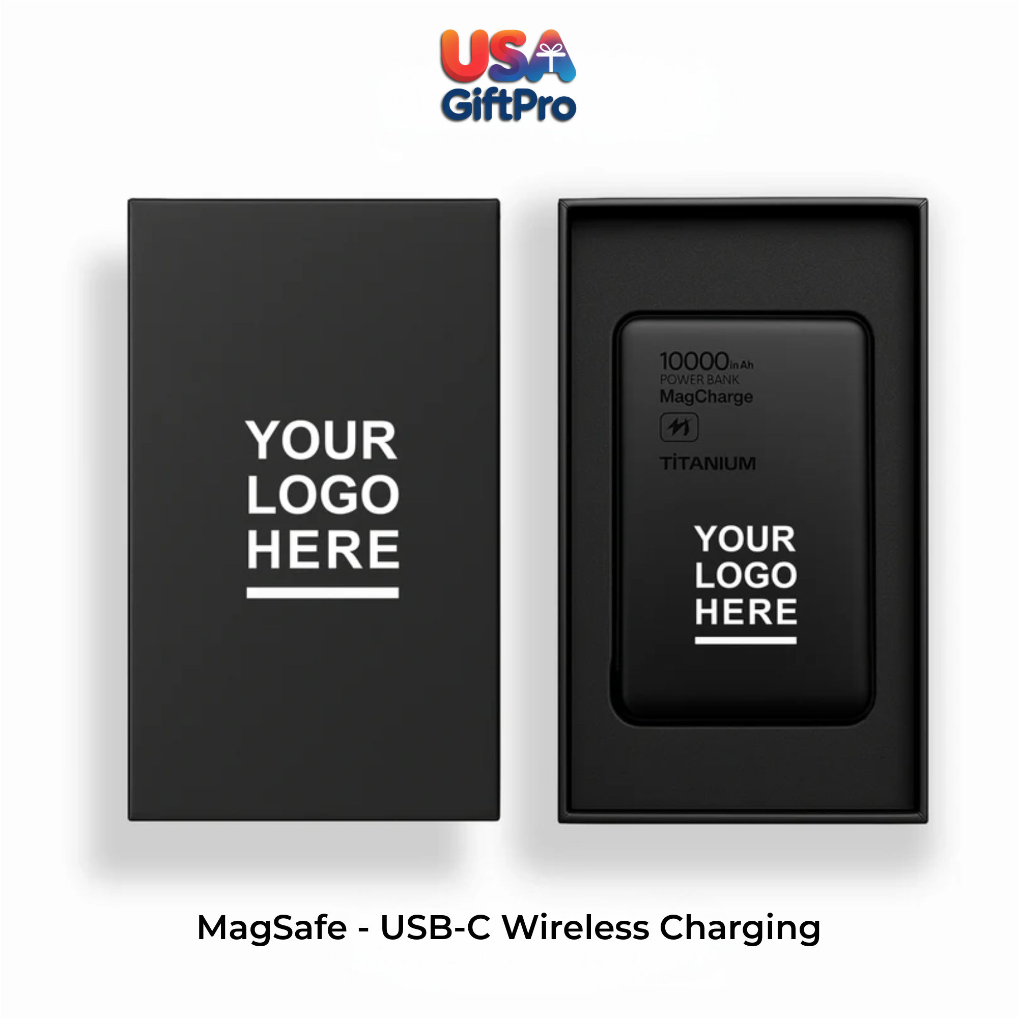 Premium Titanium 10,000mAh MagSafe Portable Charger – USB-C & Wireless Charging