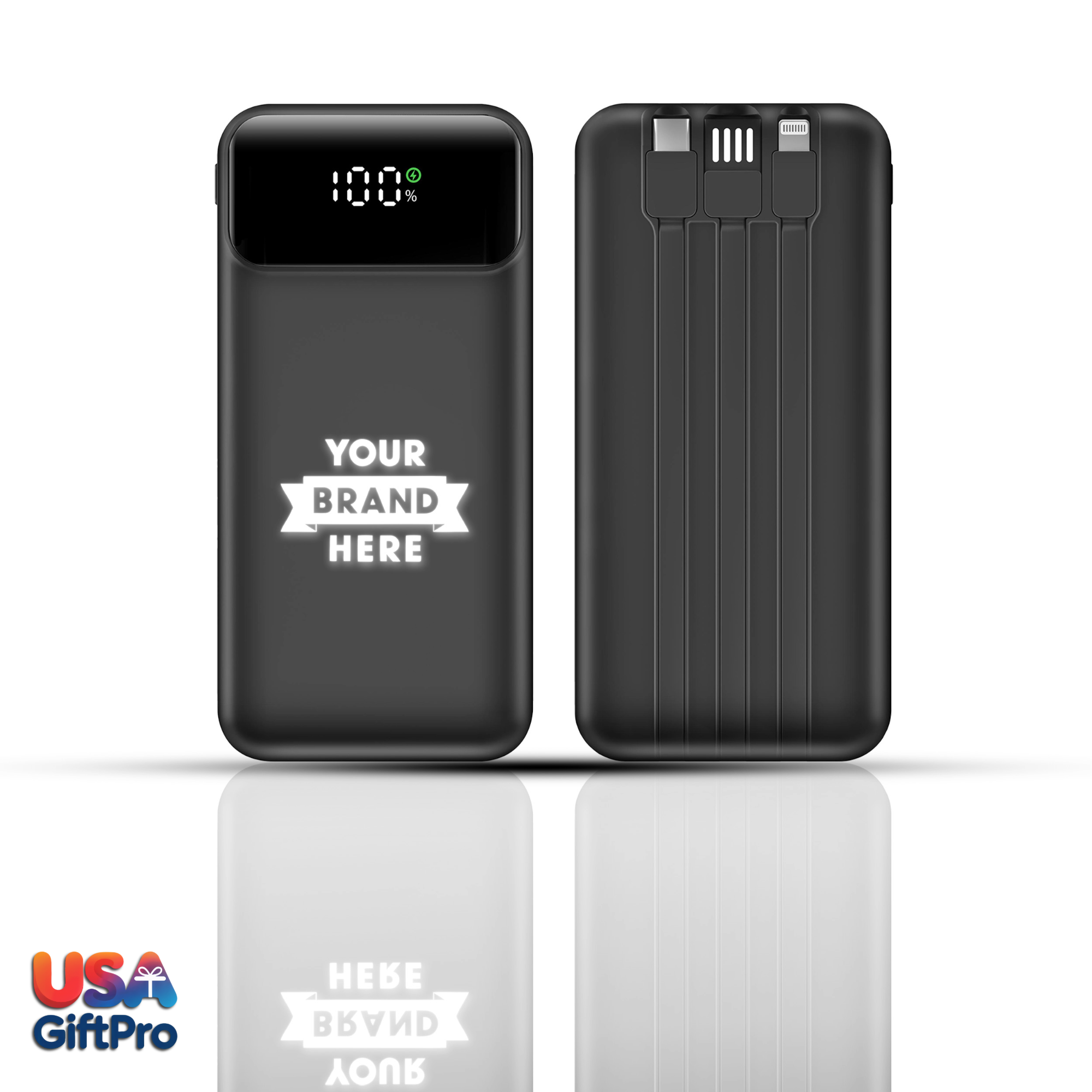 Premium Tech Customizable Backpack Gift Set – Includes Backpack, 10,000mAh Power Bank & 3-in-1 Charging Cable BX-6