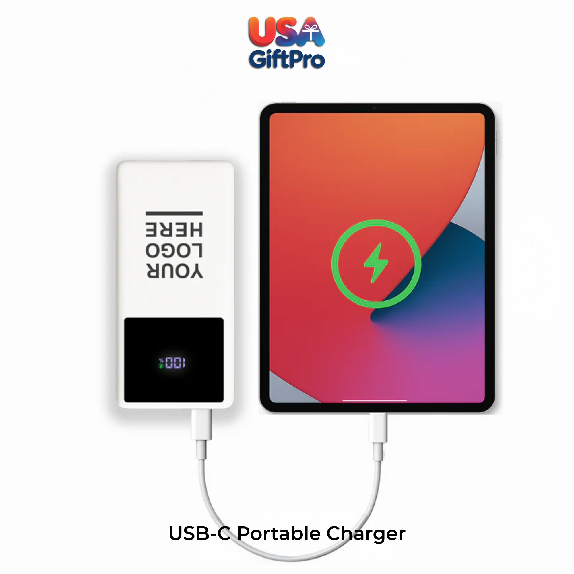 Premium Customizable Powerbank Gift – Large Display Screen, Built-In Cables & Fast Charging (10,000mAh)
