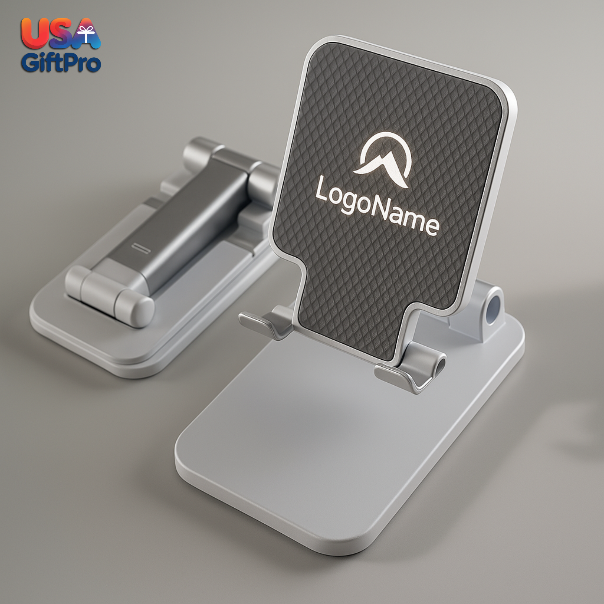 Customizable Desktop Kit – Adjustable Phone Stand, 20W PD USB-C Wall Charger & USB-C Charging Cable