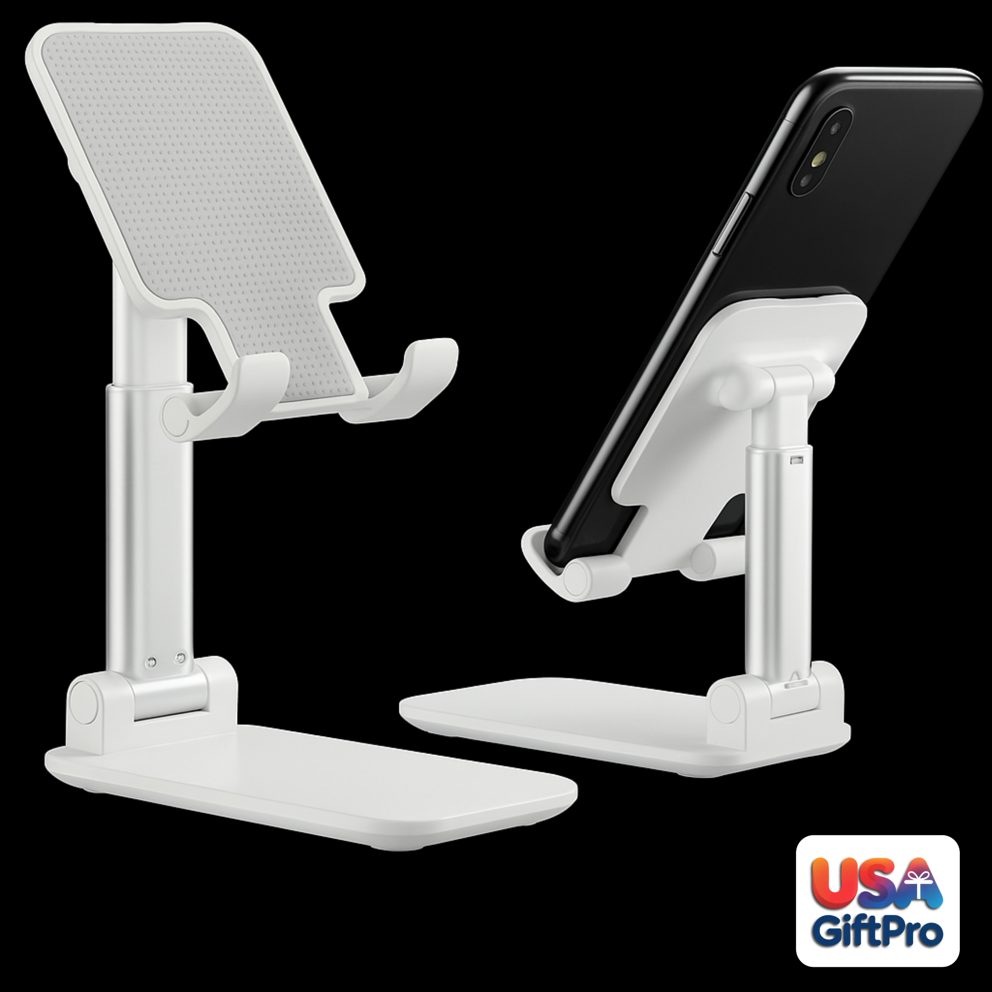 Customizable Desktop Kit – Adjustable Phone Stand, 20W PD USB-C Wall Charger & USB-C Charging Cable