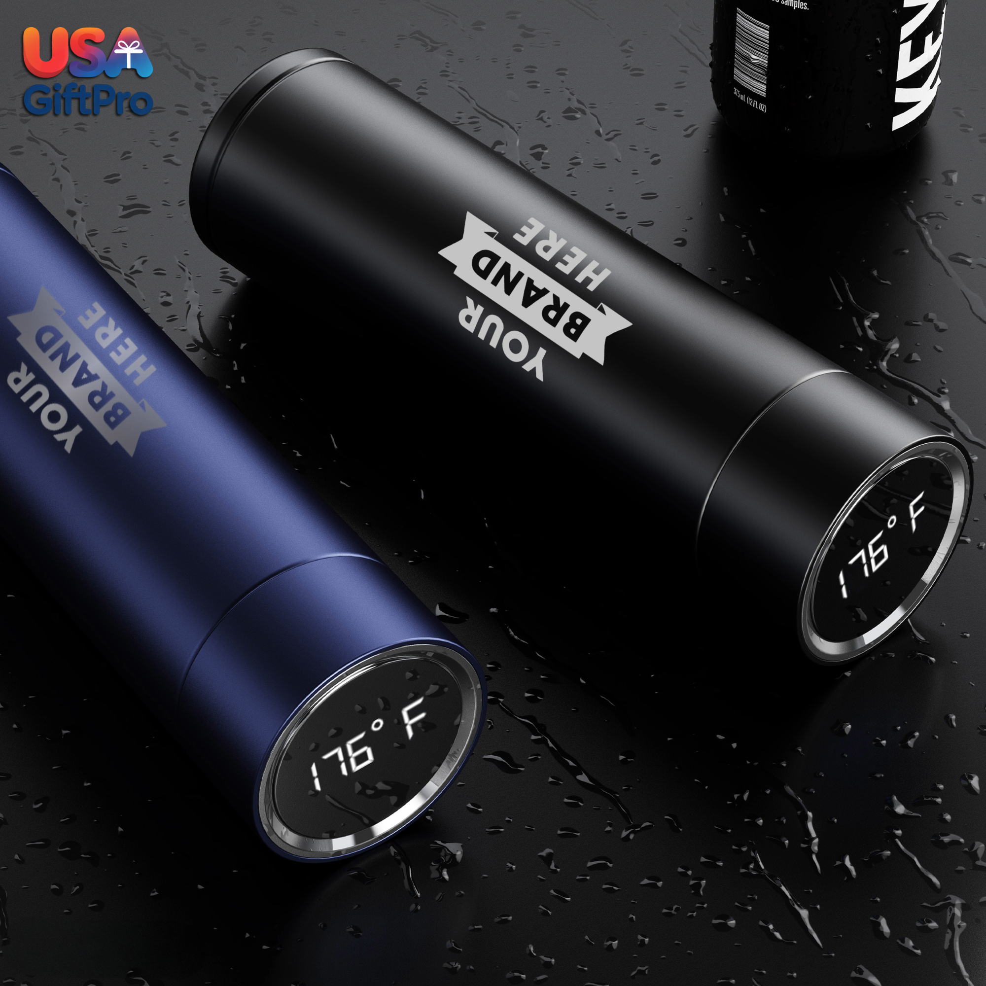 Premium 16oz Smart Thermos – Customizable Laser Engraved, Colorful Stainless Steel Travel Bottle