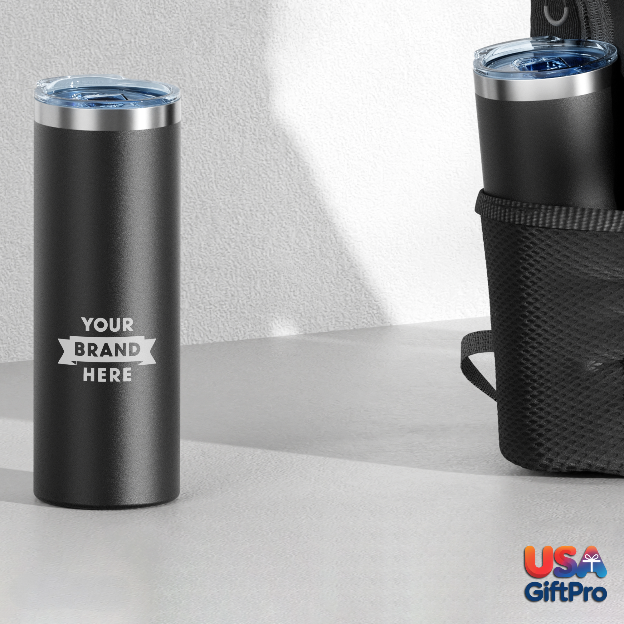 Premium Tech Customizable Backpack Gift Set – Includes Backpack, 16oz Tumbler & 3-in-1 Charging Cable BX-8