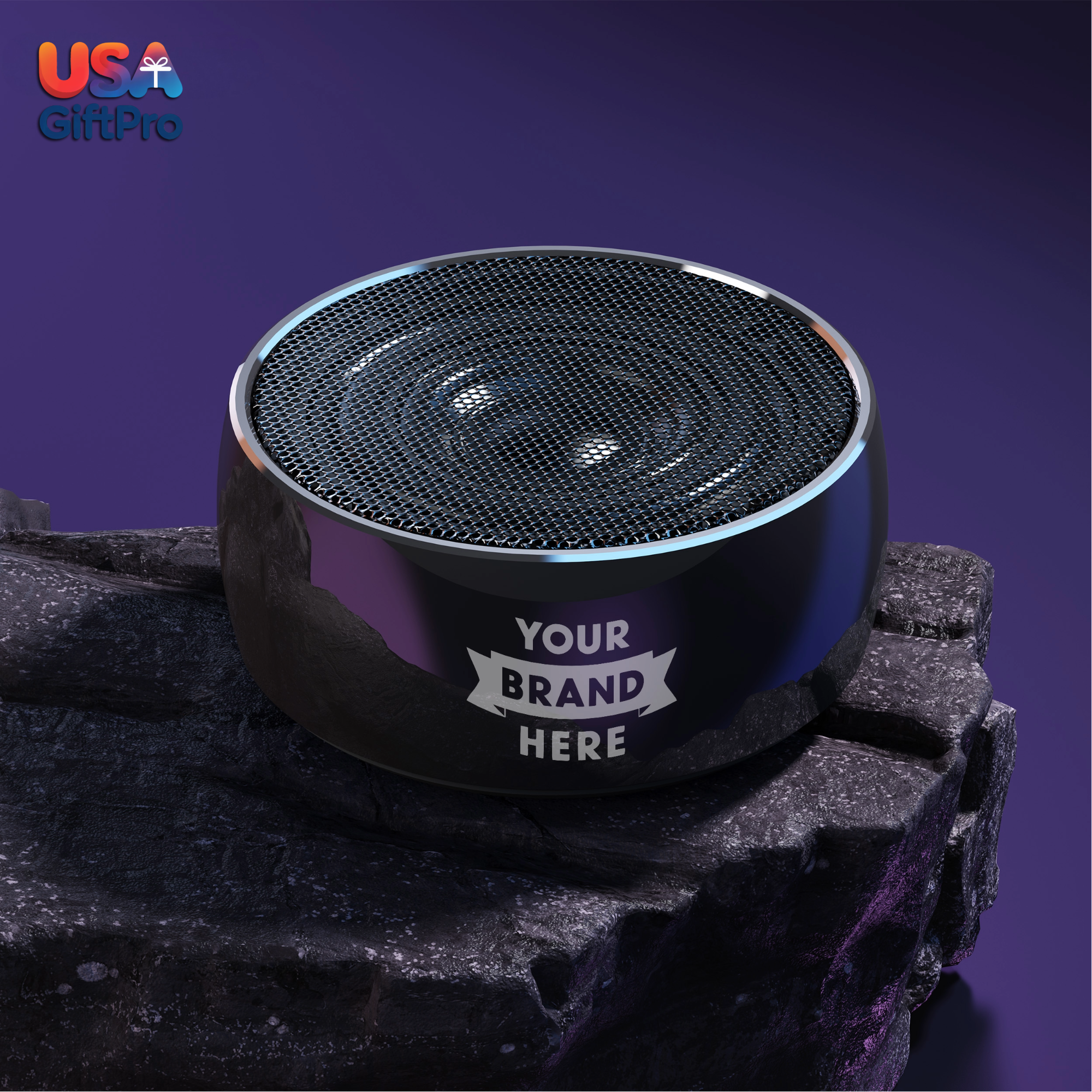 Corporate Customizable Gift Box – Includes 16oz Smart Thermos, Titanium Metal Wireless Speaker & Wireless Docking Station GB-22