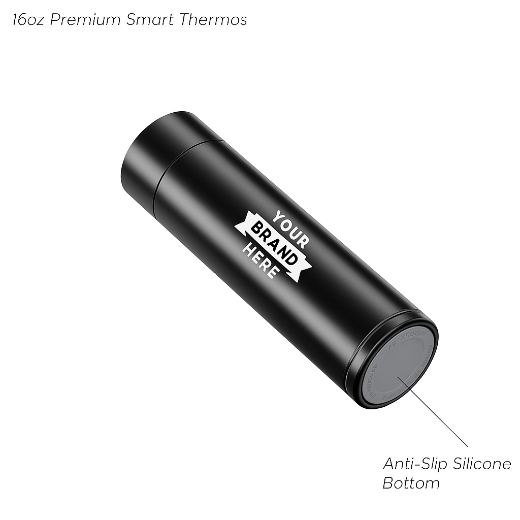Premium 16oz Smart Thermos – Customizable Laser Engraved, Colorful Stainless Steel Travel Bottle
