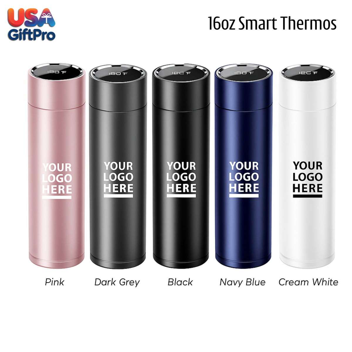 Smart Tech Customizable Gift Set – Includes Thermos, Speaker, Pen & Charging Cable CB-3