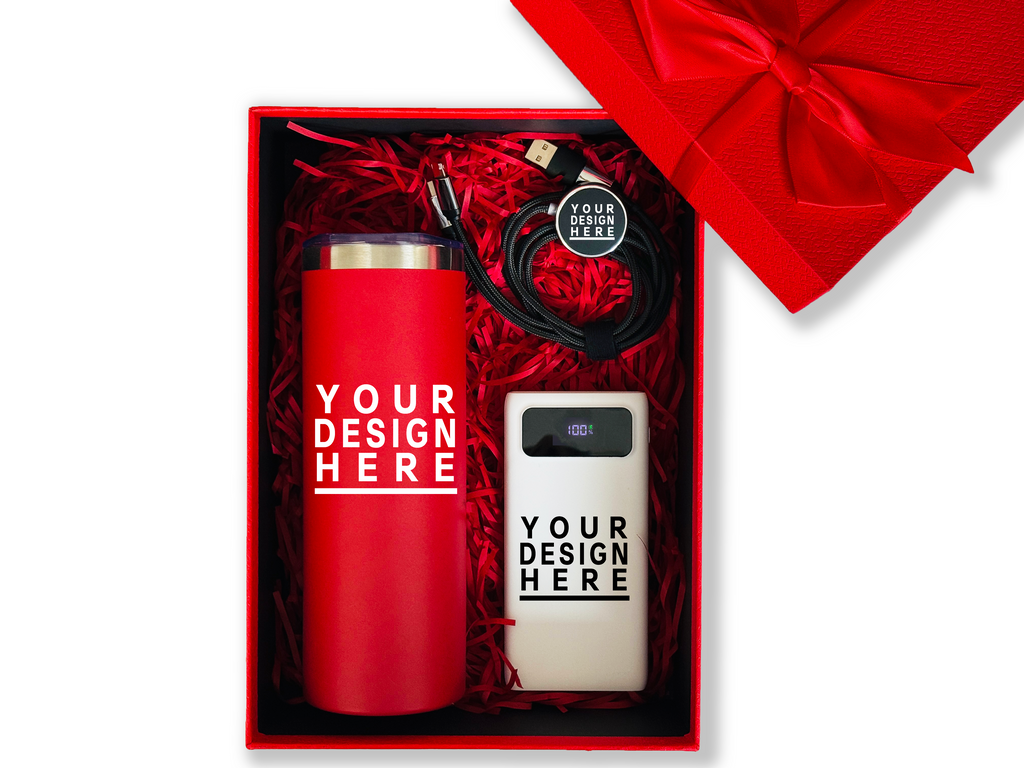 Everyday Power Customizable Gift Set – Includes Tumbler, Power Bank & Charging Cable CB-17