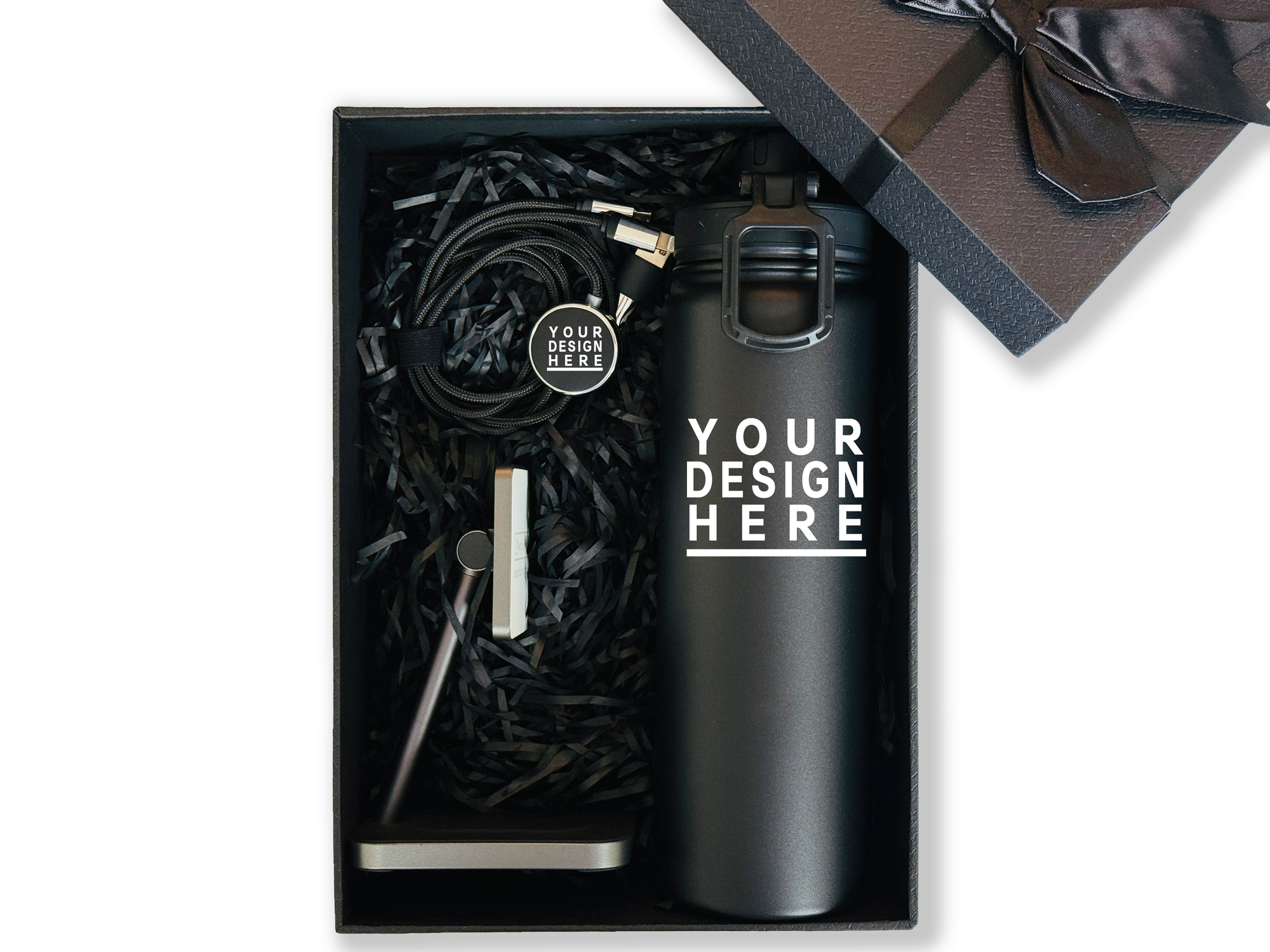Modern Utility Customizable Gift Set – Includes Thermos, Charging Cable & MagSafe Wireless Charger CB-19