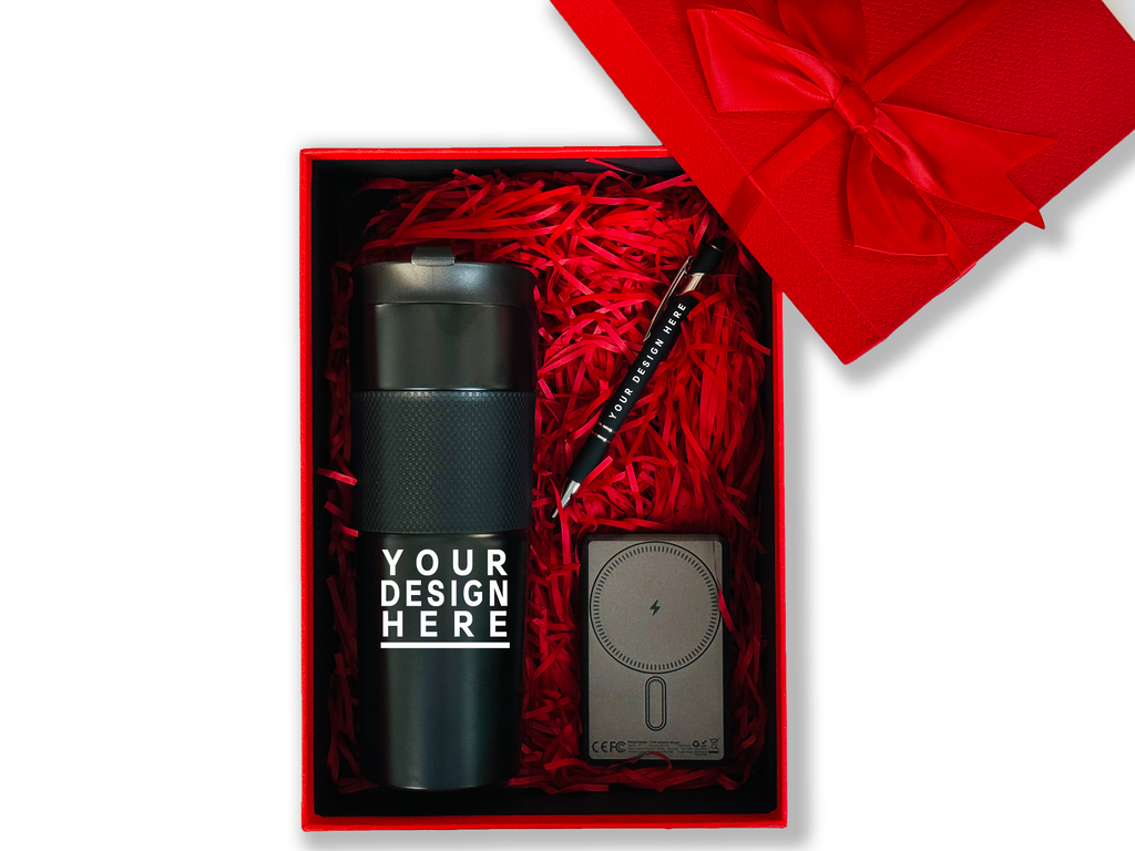 Executive Tech Customizable Gift Set – Includes Tumbler, Pen & Wireless Power Bank CB-21