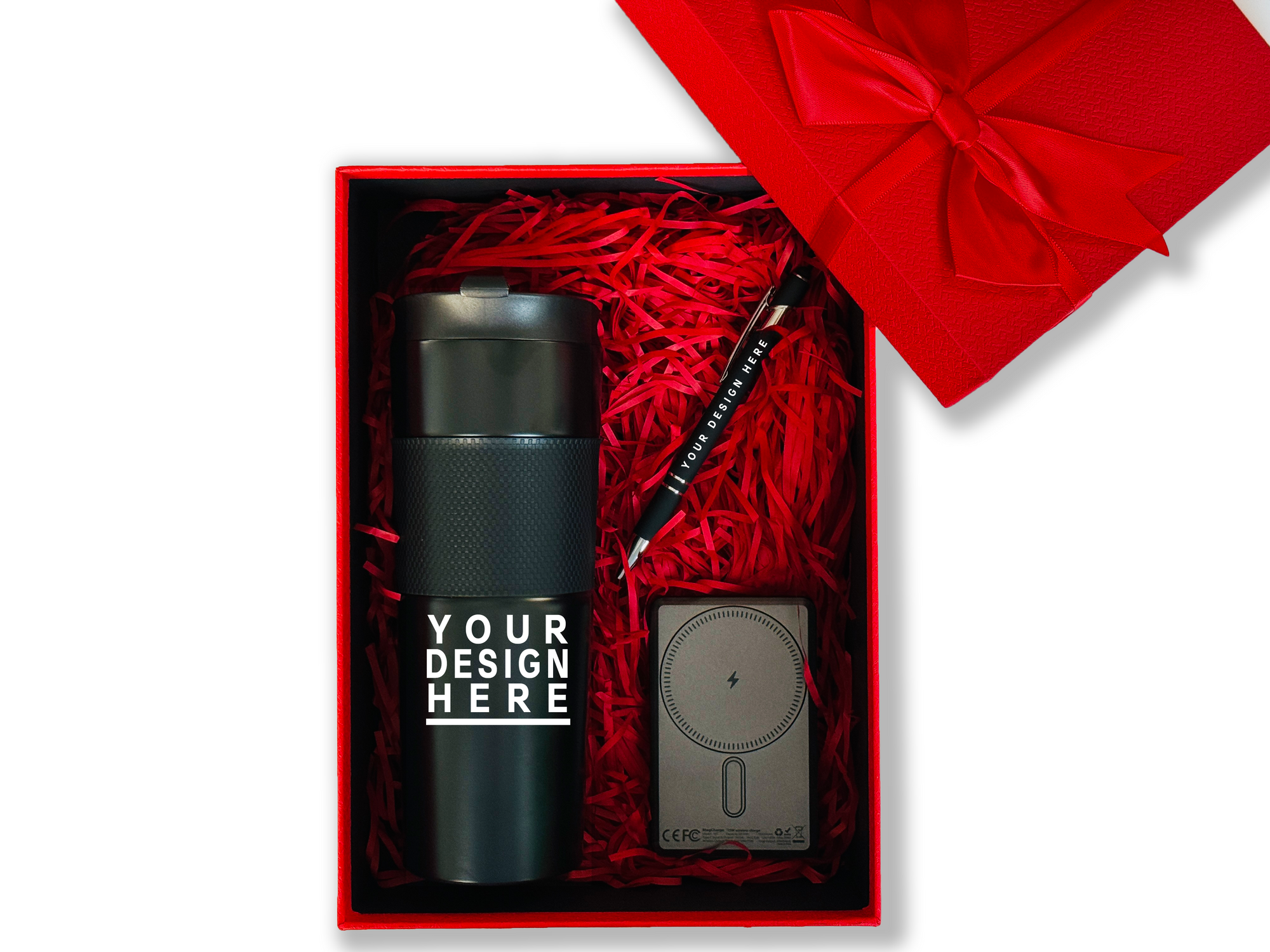 Executive Tech Customizable Gift Set – Includes Tumbler, Pen & Wireless Power Bank CB-21