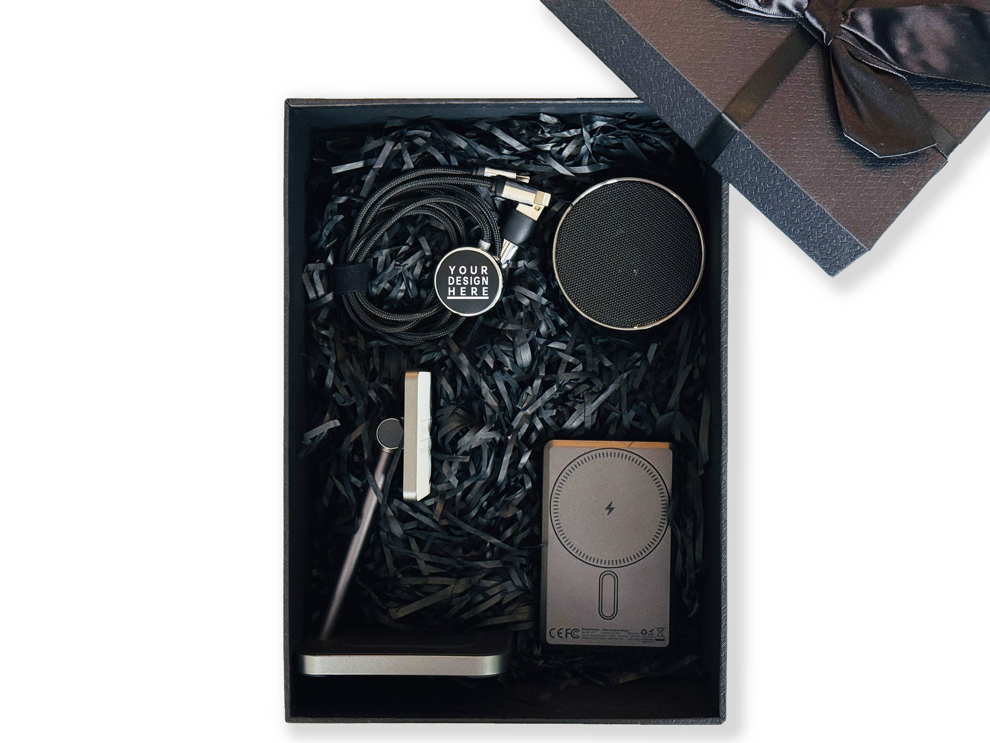 Complete Tech Essentials Customizable Gift Set – Includes Speaker, Dock, Cable & Wireless Power Bank