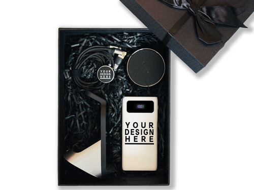 Advanced Charging Customizable Essentials Set – Includes Power Bank, Speaker, Dock & Cable