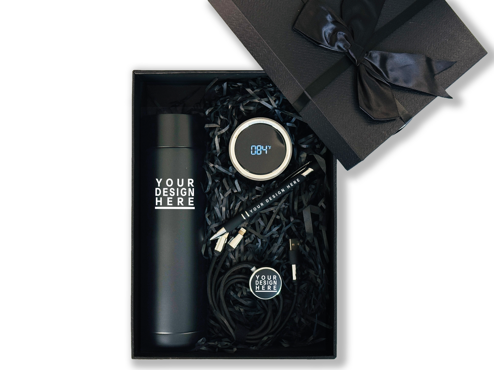 Executive Customizable Gift Set – Includes Smart Thermos, Charging Cable, Pen & Speaker CB-34