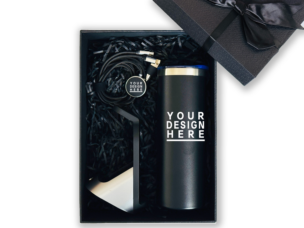 Premium Desk Tech Customizable Gift Set – Includes Tumbler, Charging Cable & Wireless Dock CB-7