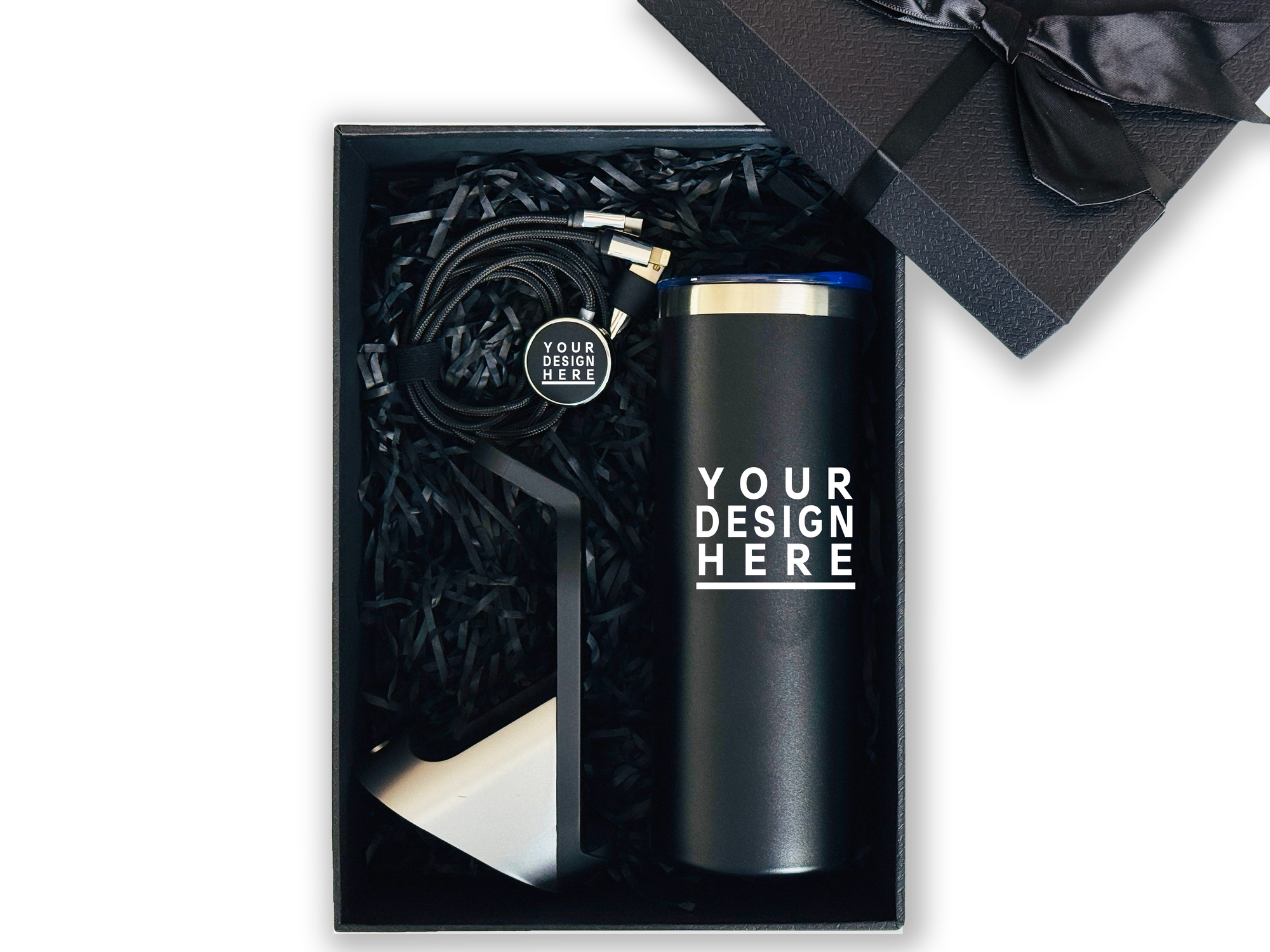 Premium Desk Tech Customizable Gift Set – Includes Tumbler, Charging Cable & Wireless Dock CB-7