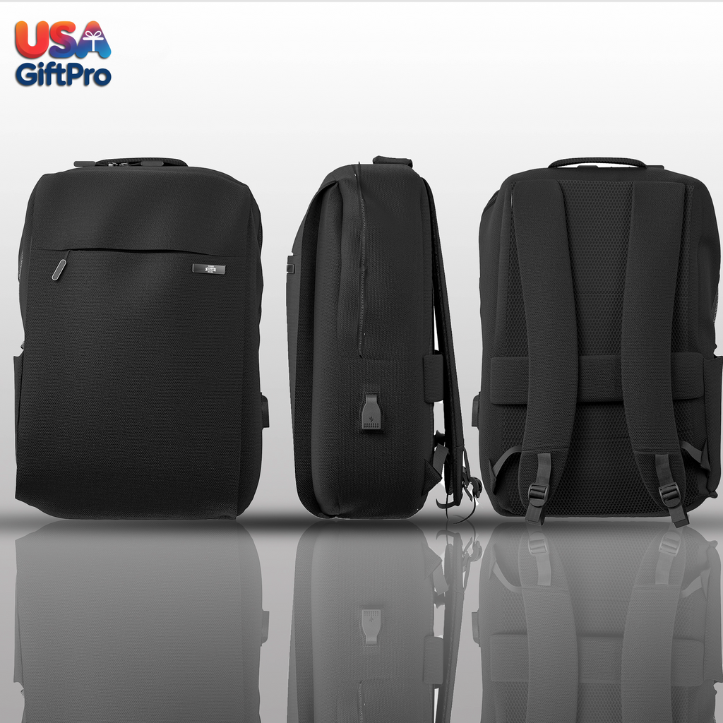 Premium Tech Customizable Backpack Gift Set – Includes Backpack, 16oz Tumbler & 3-in-1 Charging Cable BX-8