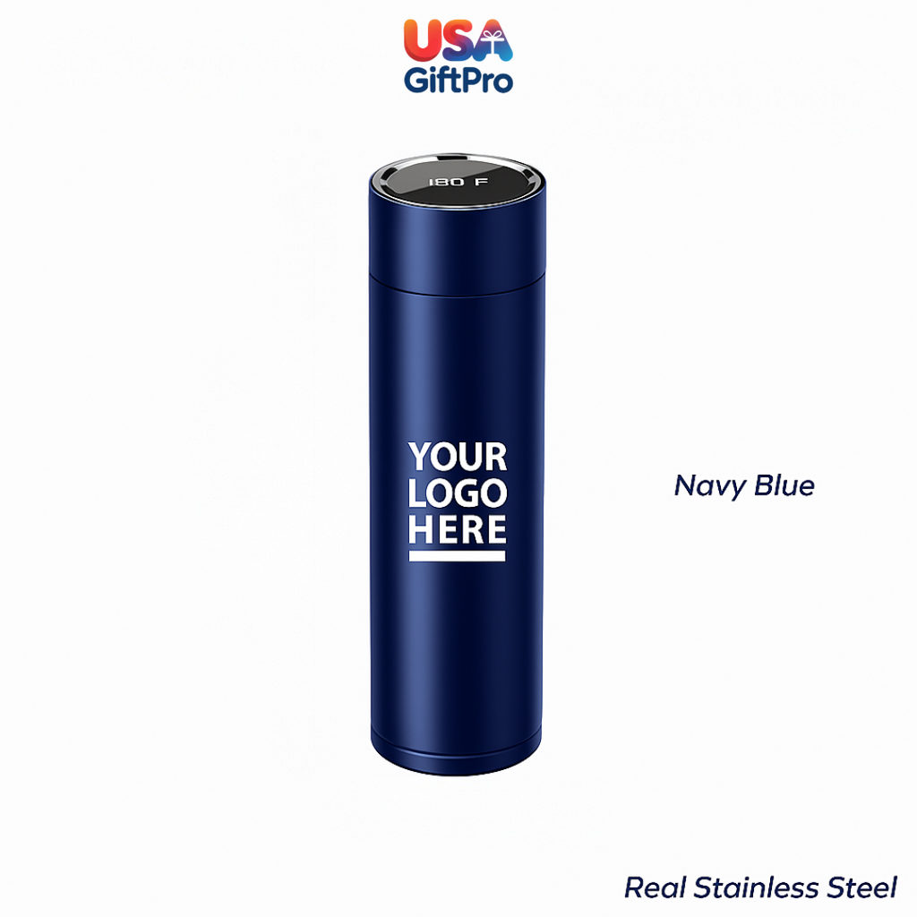 Premium 16oz Smart Thermos – Customizable Laser Engraved, Colorful Stainless Steel Travel Bottle