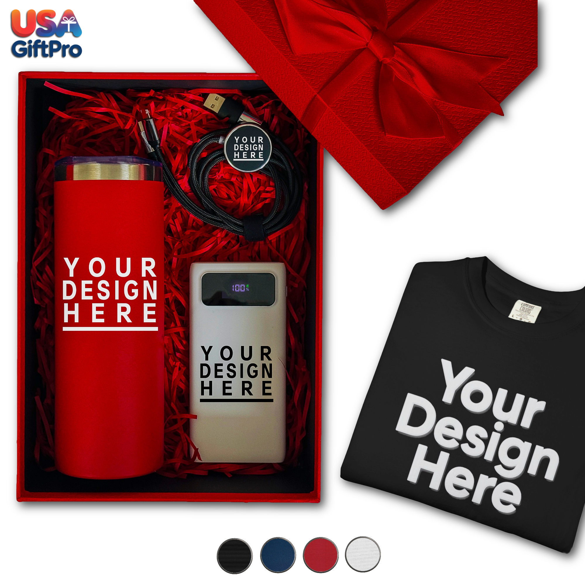 Corporate Logo Gift Box for Clients, Employee Appreciation Gift Box with Logo, Business Bulk Order Gift Box, Company Holiday Gift Box, CB-17
