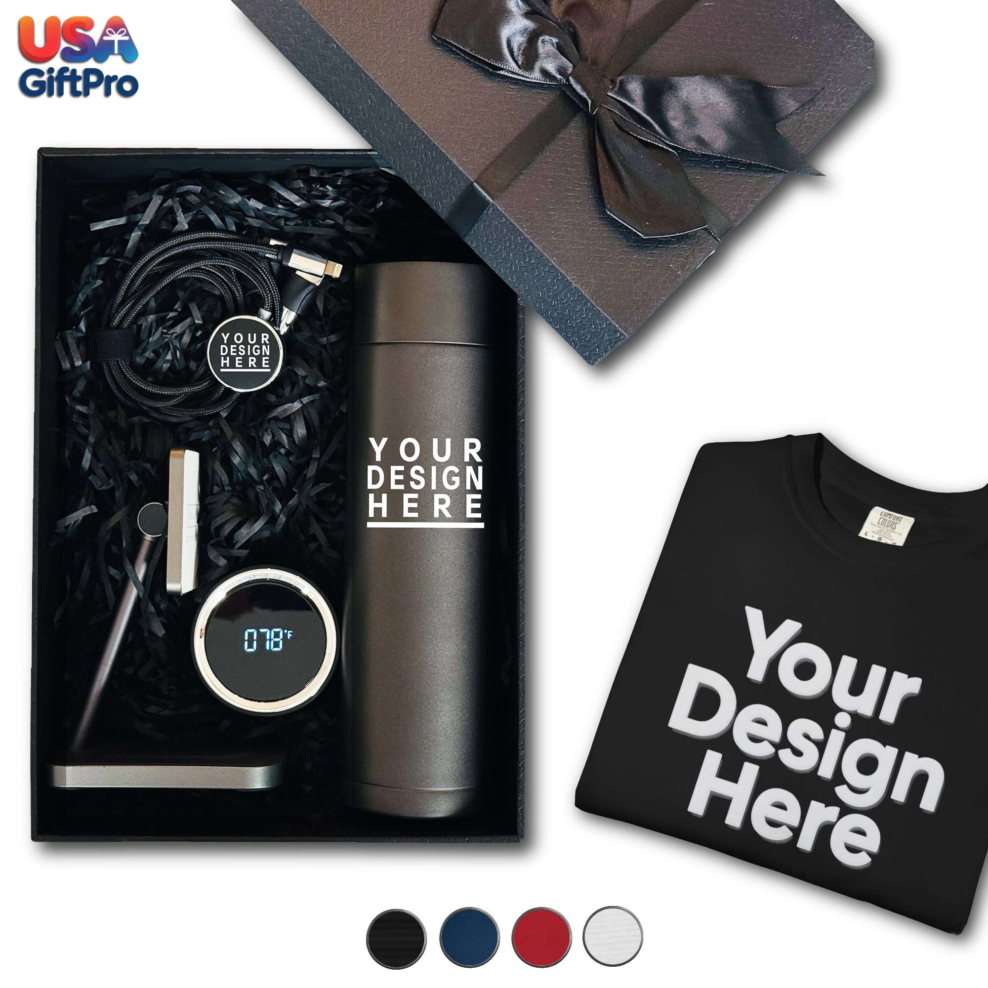 Corporate Logo Gift Box for Clients, New Employee Appreciation Gift Box, Business Bulk Order Gift Box, Company Holiday Gift Box, CB-37