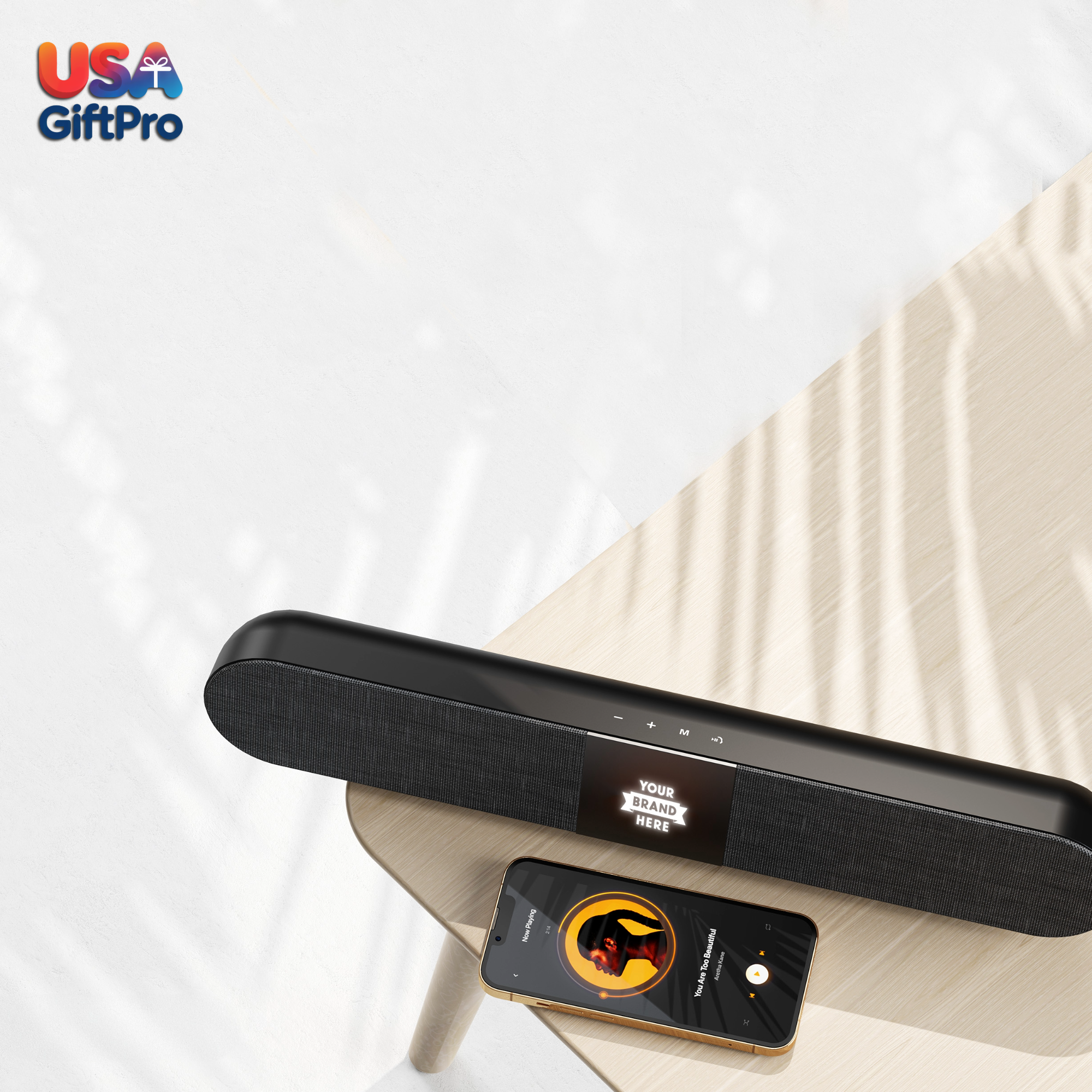 Customizable 20W Wireless Sound Bar – Bluetooth 5.0, HDMi & AUX Connectivity
