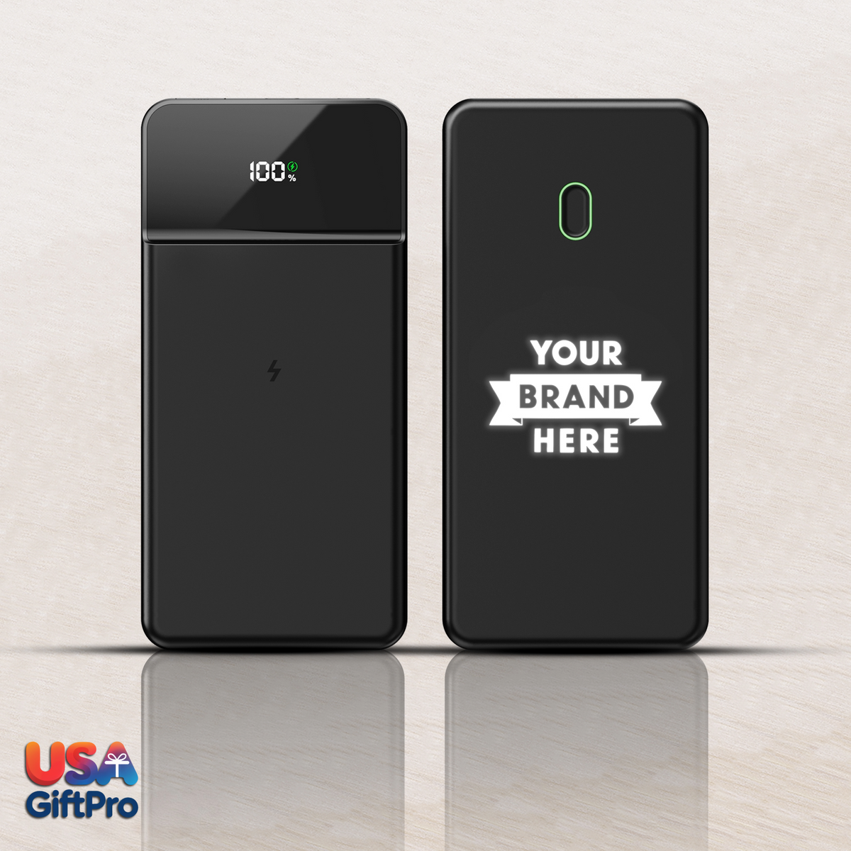 Customizable Black 10,000mAh MagSafe Portable Charger – 20W Wireless & PD Charging
