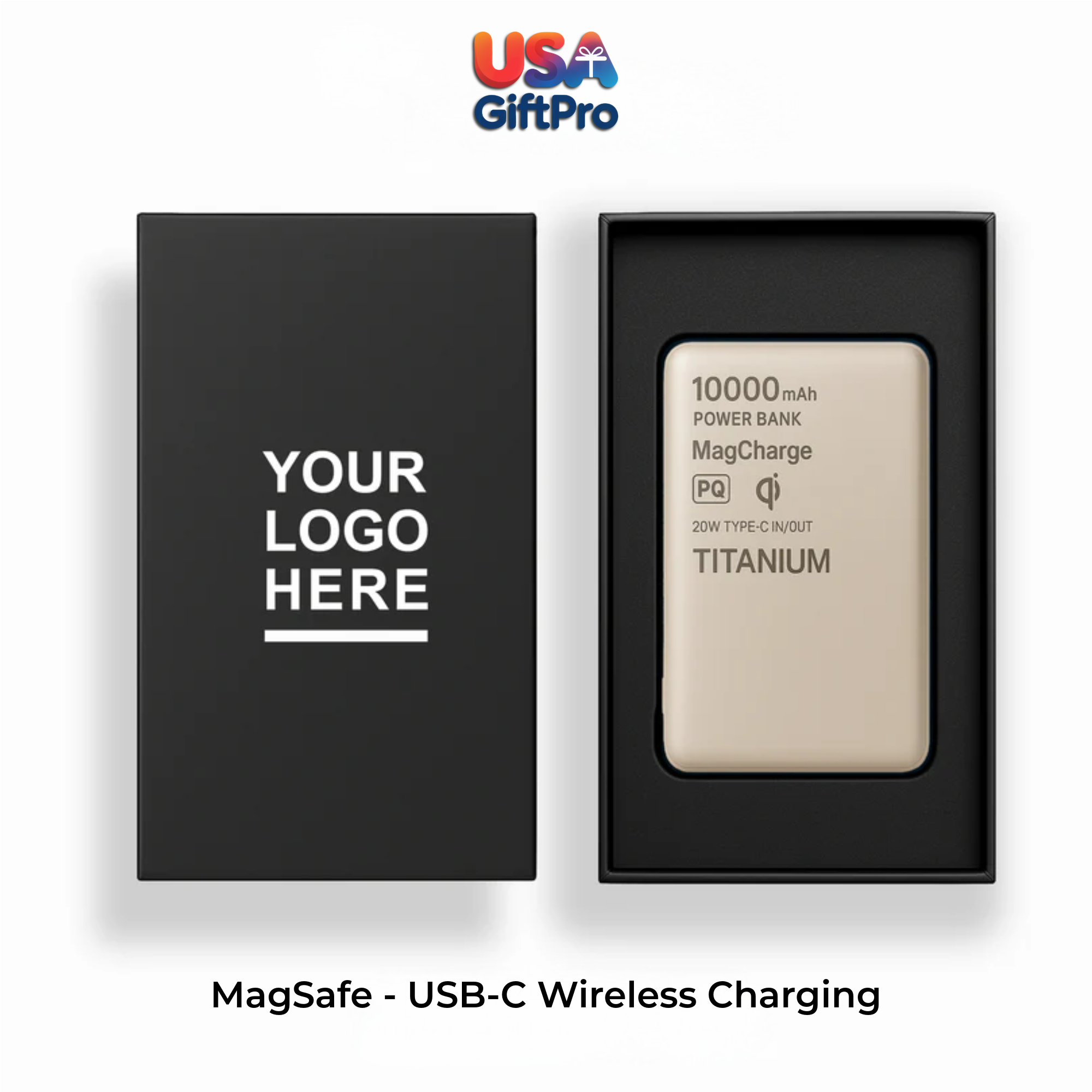 Premium Titanium 10,000mAh MagSafe Portable Charger – USB-C & Wireless Charging