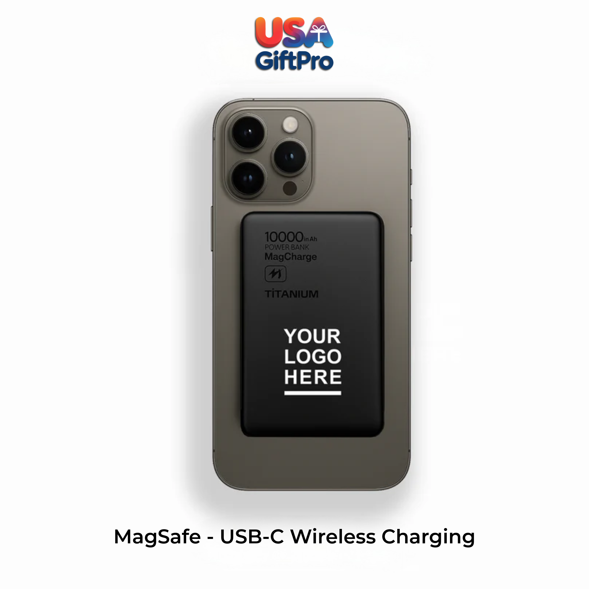 Premium Titanium 10,000mAh MagSafe Portable Charger – USB-C & Wireless Charging