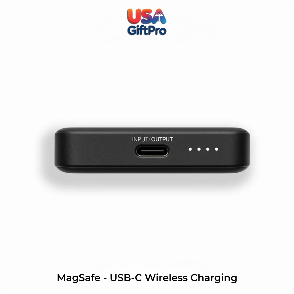 Premium Titanium 10,000mAh MagSafe Portable Charger – USB-C & Wireless Charging