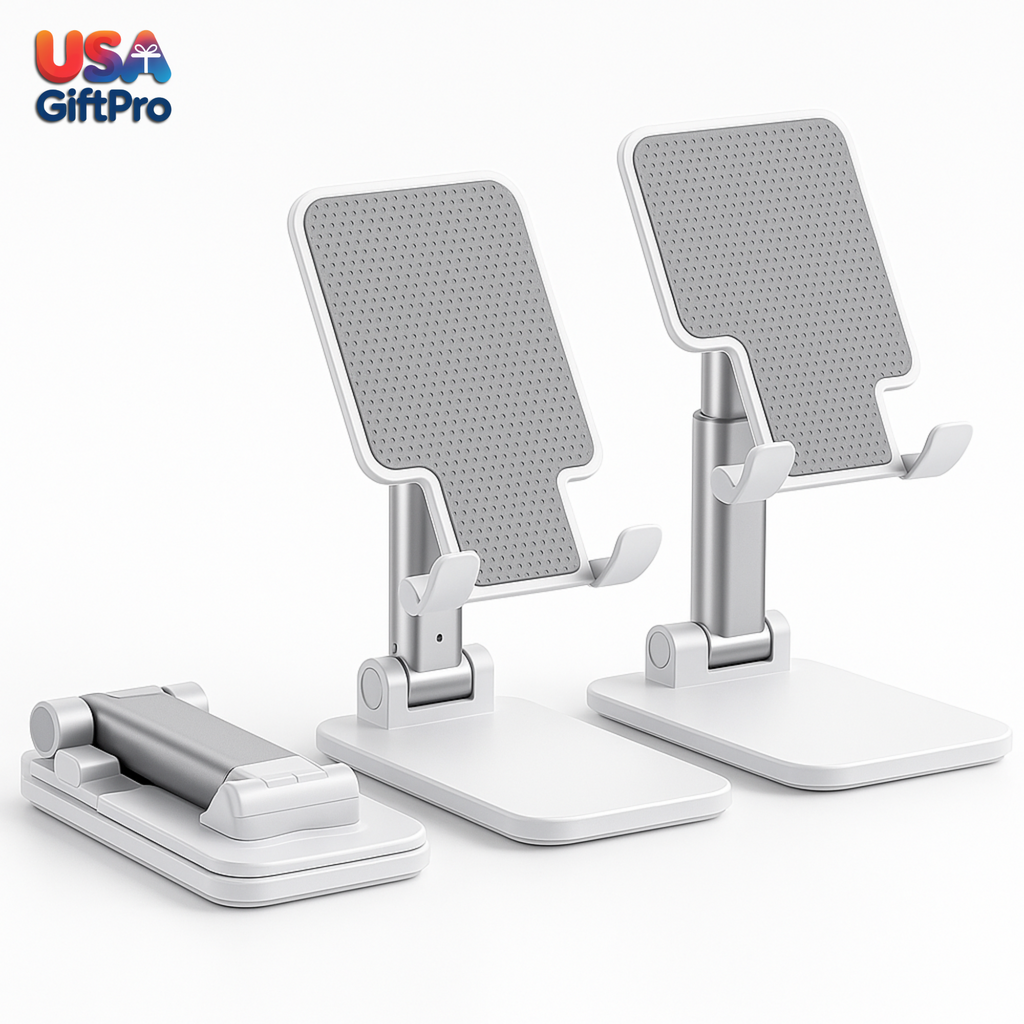 Customizable Desktop Kit – Adjustable Phone Stand, 20W PD USB-C Wall Charger & USB-C Charging Cable