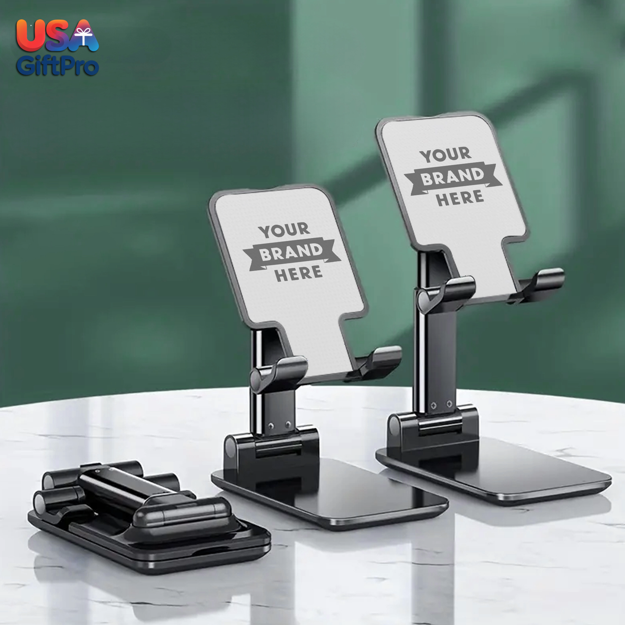 Customizable Desktop Kit – Adjustable Phone Stand, 20W PD USB-C Wall Charger & USB-C Charging Cable