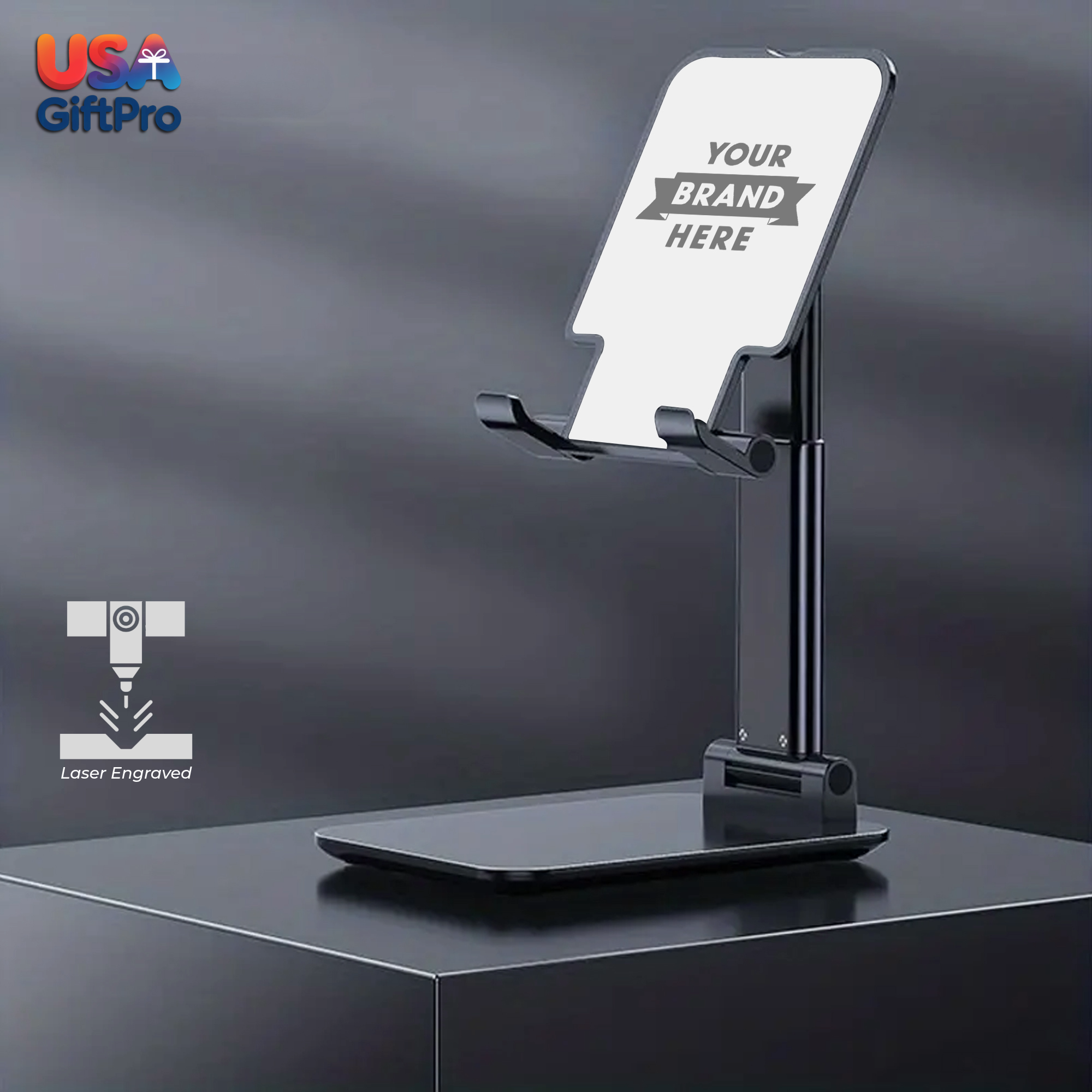 Customizable Desktop Kit – Adjustable Phone Stand, 20W PD USB-C Wall Charger & USB-C Charging Cable