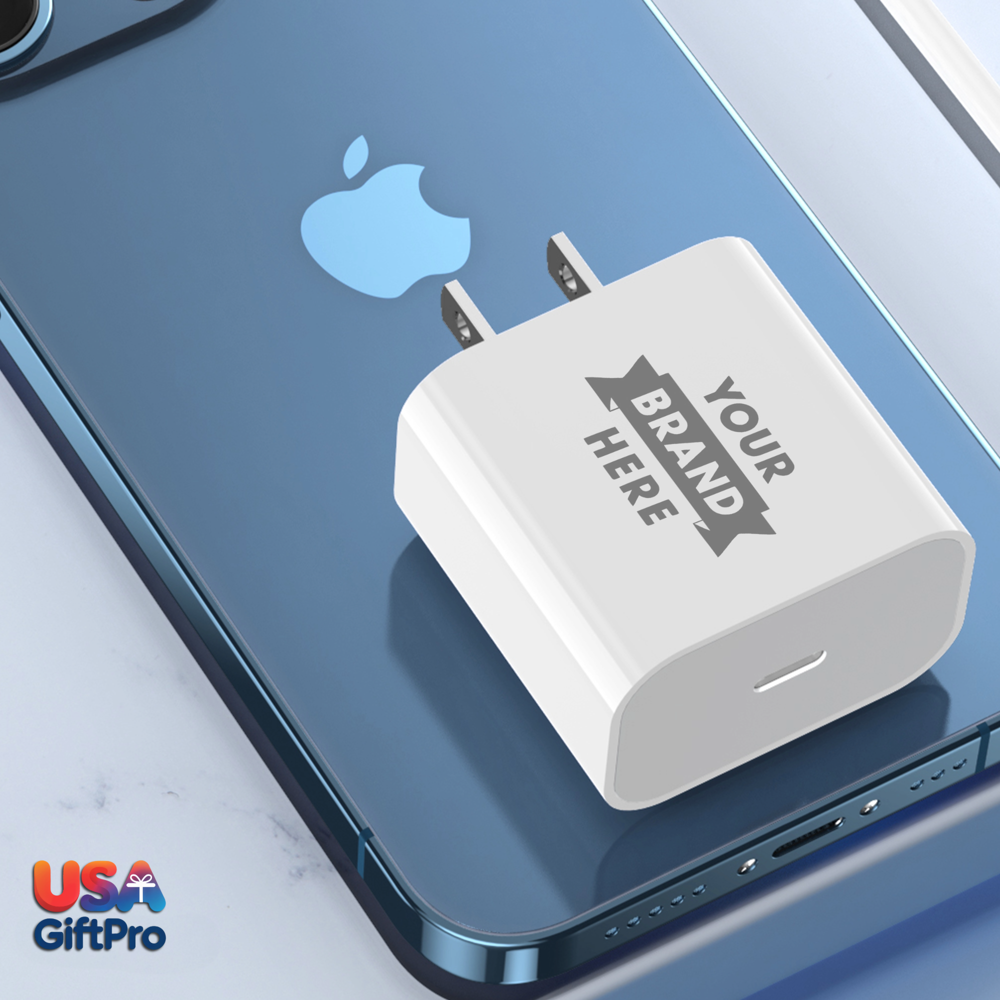 Customizable Desktop Kit – Adjustable Phone Stand, 20W PD USB-C Wall Charger & USB-C Charging Cable