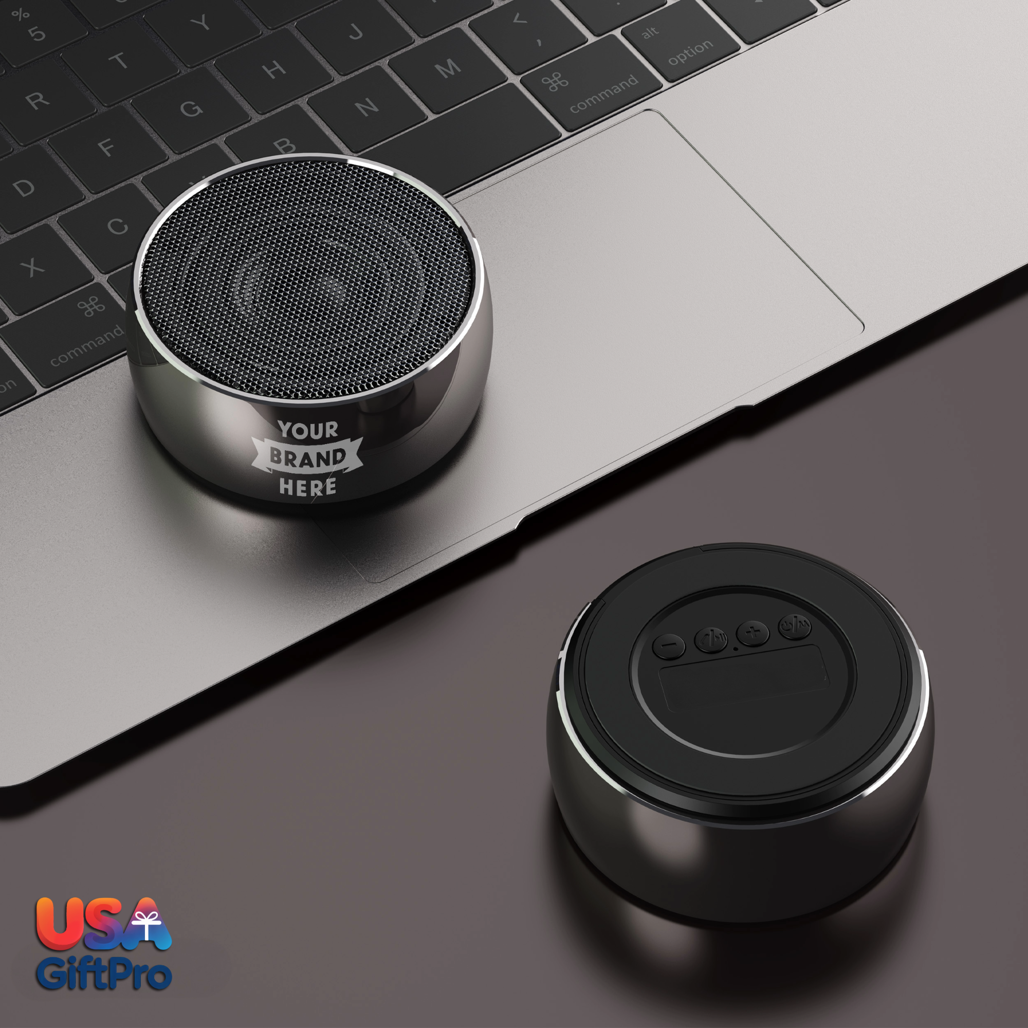 Premium Titanium Portable Speaker – Customizable Gun Gloss Finish, Wireless Bluetooth