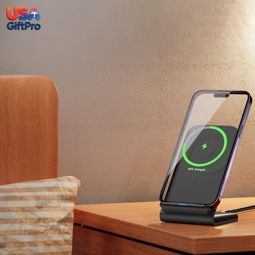 Customizable 10W Wireless Docking Station – Vertical & Horizontal Charging