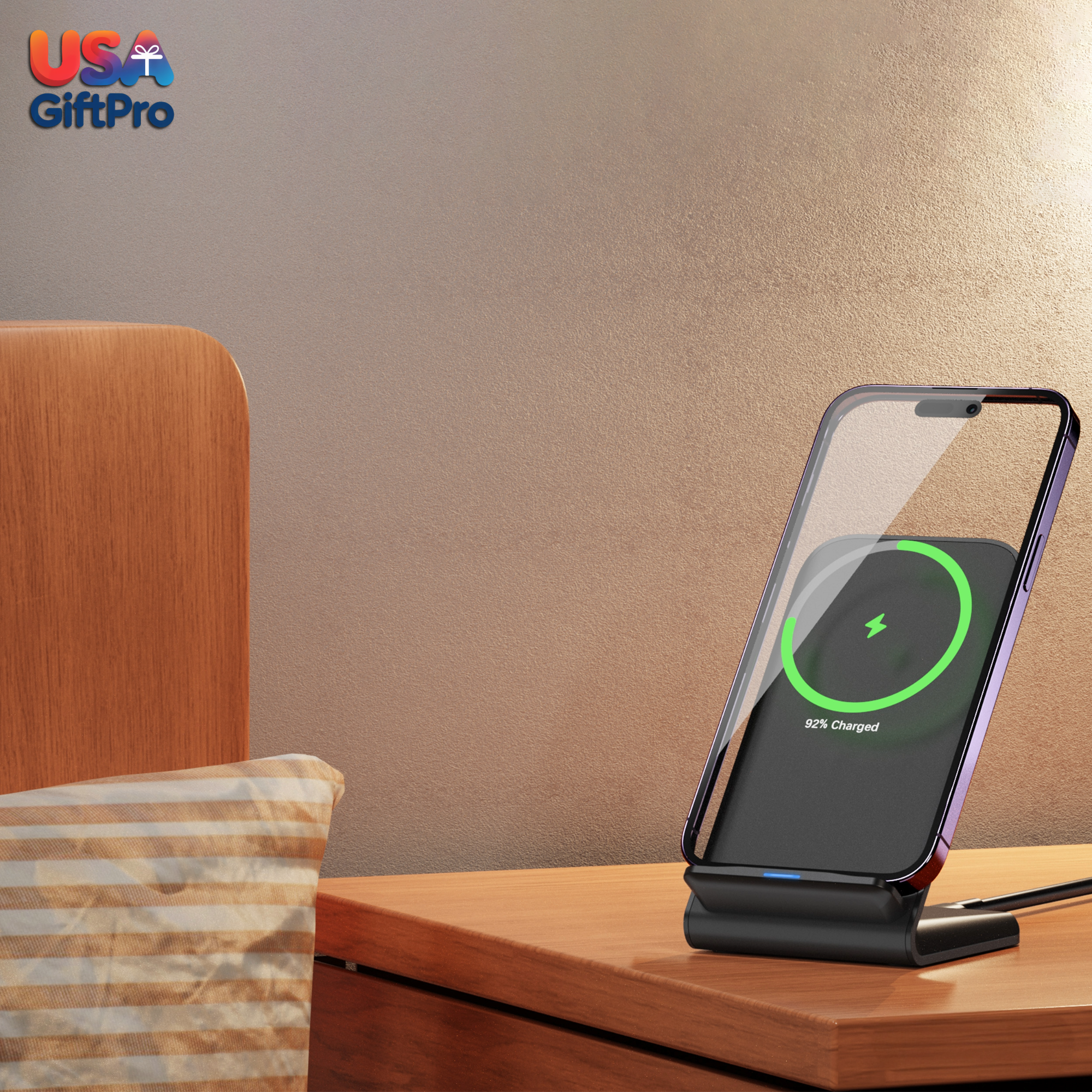 Customizable 10W Wireless Docking Station – Vertical & Horizontal Charging